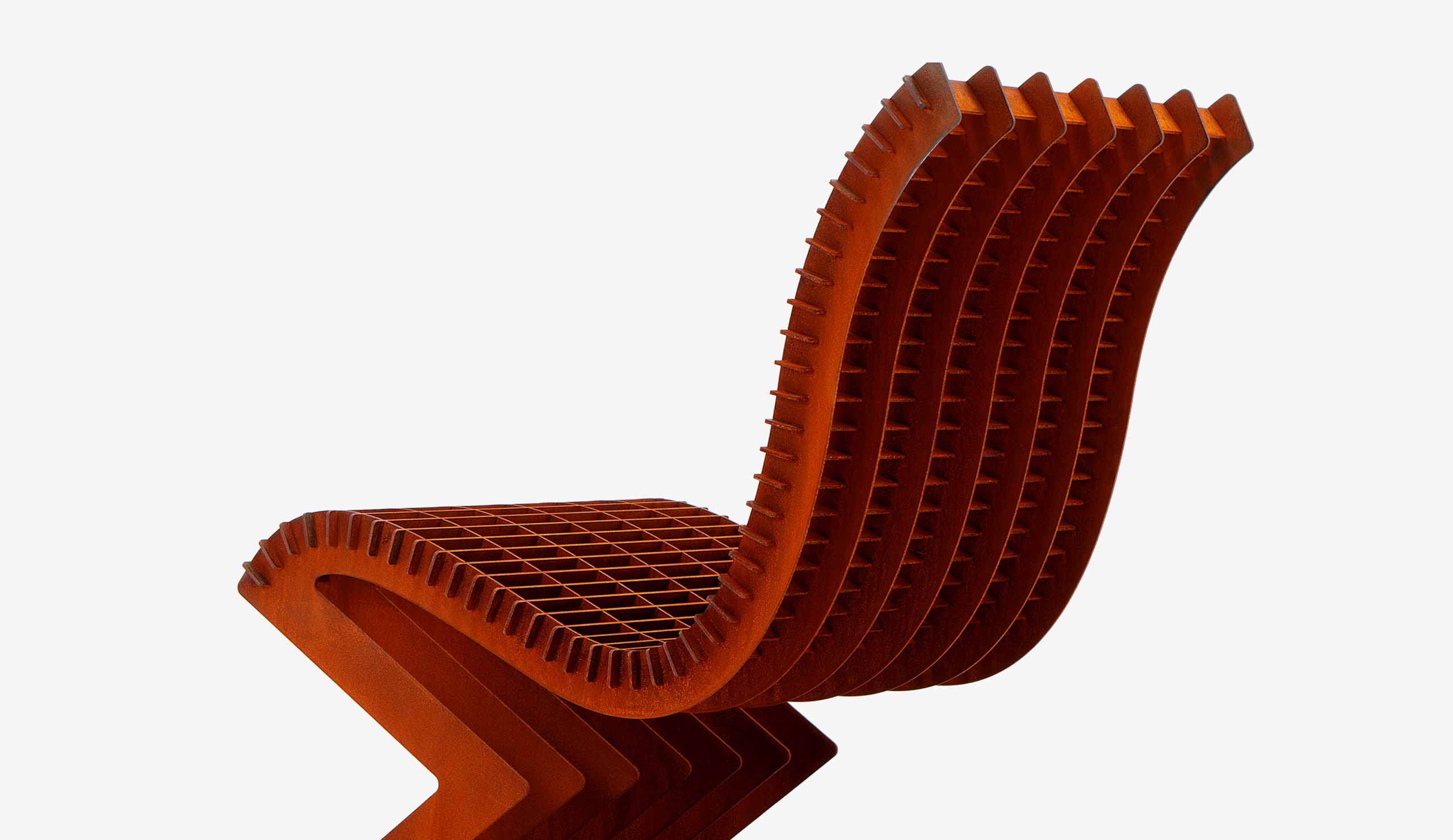 An image of the Brutalo chair design by Kyle Wilkinson Studio